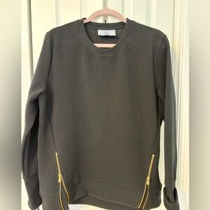 Addison Bay Charcoal Ribbed Knit Top
